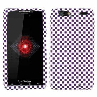 Motorola Droid RAZR MAXX XT913 3d Purple White Checkers Case Cover Skin New Hard: Cell Phones & Accessories