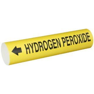 Brady 4087 D Bradysnap On Pipe Marker, B 915, Black On Yellow Coiled Printed Plastic Sheet, Legend "Hydrogen Peroxide": Industrial Pipe Markers: Industrial & Scientific