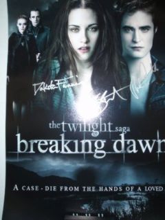 Twilight Saga Breaking Dawn Signed 3x Autographed 11"x17" Poster COA: Entertainment Collectibles