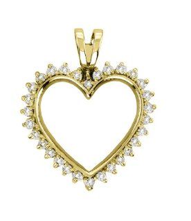 0.33 CTW Diamond Heart Shaped Pendant 10K Yellow Gold: RMC Worldwide: Jewelry