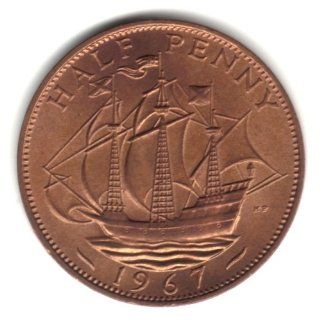 1967 UK Great Britain England Half Penny Coin KM#896: Everything Else