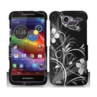 Motorola Electrify M XT901 (US Cellular) White Flowers Design Snap On Hard Case Protector Cover + Car Charger + Free Neck Strap + Free Animal Rubber Band Bracelet: Cell Phones & Accessories