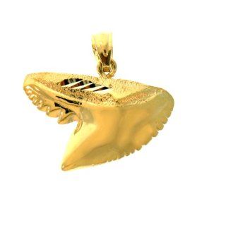 14K Gold Charm Pendant 2.7 Grams Nautical> Sharks924 Necklace: Jewelry