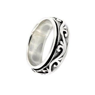 .925 Sterling Silver Mens Celtic Irish Band Ring (8) Jewelry