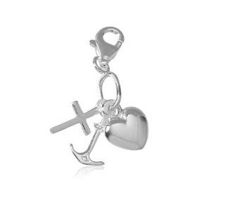 VINANI brand Germany 925 Sterling Silver Charm Pendant Anchor Heart Cross HAH: Clasp Style Charms: Jewelry