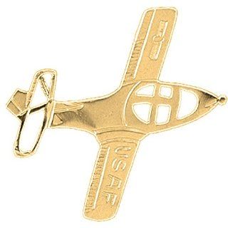 Gold Plated 925 Sterling Silver Airplane Pendant: Jewelry