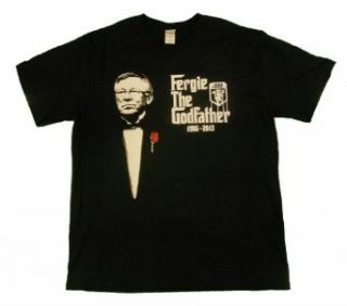 21 Century Clothing Unisex Adult Alex Ferguson Godfather T   Shirt Small Black: Clothing