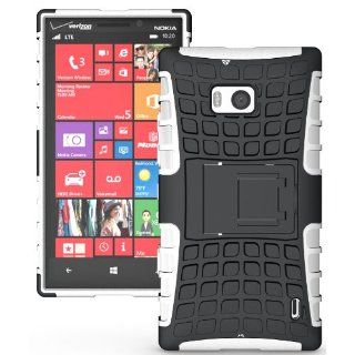 NAKEDCELLPHONE WHITE GRENADE RUGGED TPU SKIN HARD CASE COVER STAND FOR VERIZON NOKIA LUMIA 929 ICON PHONE: Cell Phones & Accessories