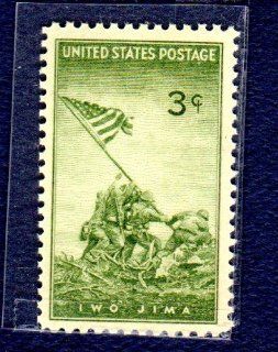 Postage Stamps United States. Scott #929. One Single 3 Cent Yellow Green Marines Raising the Flag on Mt. Suribachi, Iwo Jima Stamp. : Collectible Postage Stamps : Everything Else