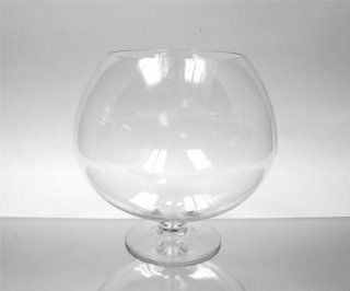 Clear Stem Bowl Glass Vase / Candle Holder. Open 8". Height 12". Wholesale Lot (2pcs) VBW0912   Decorative Vases