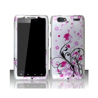 Pink Vine Flower Hard Cover Case for Motorola Droid RAZR MAXX XT912: Cell Phones & Accessories
