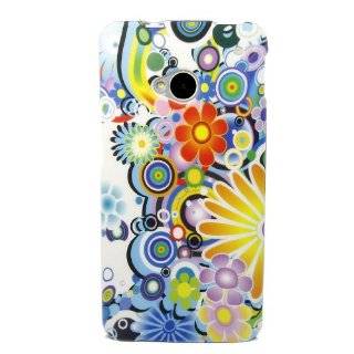 ivencase Colorful Flower 2 Soft TPU Gel Skin Case Cover for HTC ONE M7 + One phone sticker + One "ivencase" Anti dust Plug Stopper: Cell Phones & Accessories
