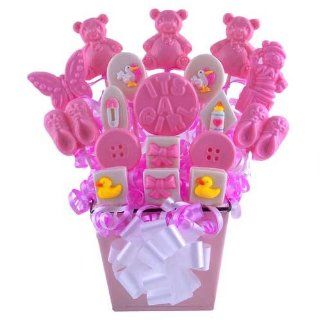 Sweet Baby Girl Lollipop Bouquet : Suckers And Lollipops : Grocery & Gourmet Food