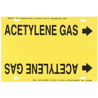Brady 4158 F Brady Strap On Pipe Marker, B 915, Black On Yellow Printed Plastic Sheet, Legend "Acetylene Gas": Industrial Pipe Markers: Industrial & Scientific