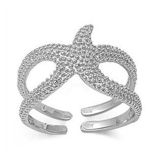 Sterling Silver Starfish Ring   Sterling Silver Sea Star Ring Jewelry