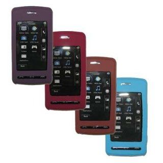 4 Pack of Soft Silicone Gel Skin Cover Cases for LG Vu CU920 (Sky Baby / Rose Pink / Brown / Dark Purple): Cell Phones & Accessories