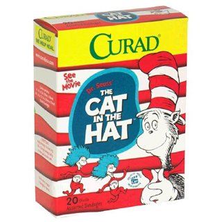 Curad Assorted Bandages, The Cat in the Hat or Curious George, 20 Count Boxes (Pack of 12): Health & Personal Care