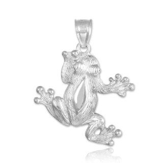 925 Sterling Silver Frog Pendant: Jewelry