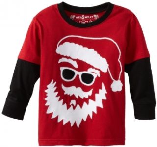 Wes and Willy Boys 2 7 Cool Clause Two In One Tee, Red, 2T: Clothing