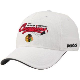 Reebok Chicago Blackhawks White 2010 NHL Western Conference Champions Structured Flex Hat () : Ice Hockey Apparel : Sports & Outdoors