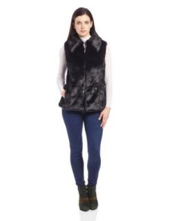 Chaus Women's Drawstring Waist Faux Fur Vest, Rich Black, Medium at  Womens Clothing store: Fur Outerwear Vests
