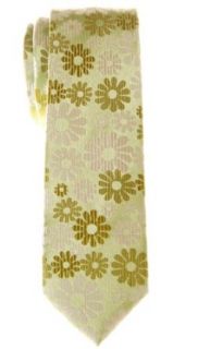 Retreez Sunny Floral Pattern Woven Microfiber Skinny Tie   Green at  Mens Clothing store Neckties