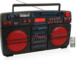 Lasonic i 931BTQ (i931 BTQ) Black and Red Bluetooth Portable Stereo w/ Classic Ghetto Blaster Design   Limited Edition (iPhone, iPod, iPad, Android Compatible) : Boomboxes : MP3 Players & Accessories
