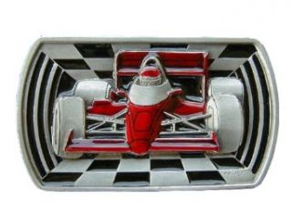Indy Race Car Colored Novelty Belt Buckle: Clothing