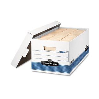 Bankers Box Stor/File Storage Box, Legal, Locking Lid, White/Blue, 12/Carton : Filing Envelopes : Office Products