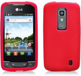 RED Silicone Gel Soft Skin Case Cover For NITRO HD LG P960 (AT & T): Cell Phones & Accessories
