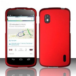 For LG Nexus 4 E960 (T Mobile) Rubberized Cover Case   Red: Cell Phones & Accessories