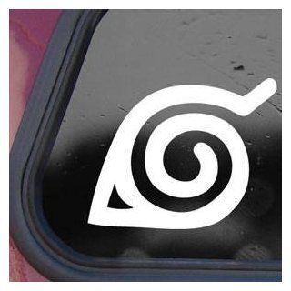 Naruto White Sticker Decal Leaf Logo Manga Anime Die cut White Sticker Decal: Automotive