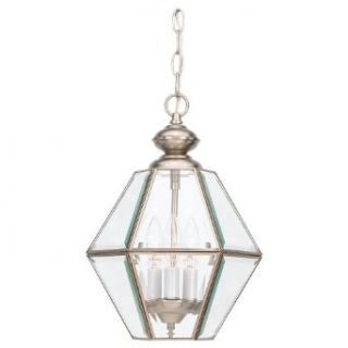 Sea Gull Lighting 5116 962 3 Light Grandover Hall and Foyer Fixture, Clear Beveled Glass and Brushed Nickel   Ceiling Pendant Fixtures  