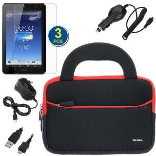 BIRUGEAR Ultra Portable Universal Neoprene Carrying Sleeve with Screen Protector & Charger for Asus MeMO Pad HD 7 ME173X / ME173   7'' Android Tablet: Computers & Accessories