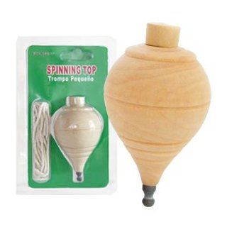 CLASSIC TROMPO WOODEN wood SPINNING TOP SIZE 3": Toys & Games