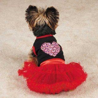 East Side Collection ZM5084 08 83 Full of Heart Tutu Dress for Dogs, XX Small, Red : Pet Dresses : Pet Supplies