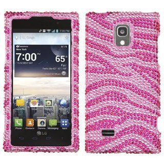 Hard Plastic Snap on Cover Fits LG VS930 Spectrum II Zebra Skin (Pink/Hot Pink) Full Diamond/Rhinestone Plus A Free LCD Screen Protector Verizon: Cell Phones & Accessories