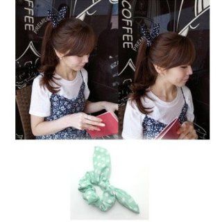 HuaYang Korean Fashion Cute Girls Rabbit Ear Hair Tie Bands Accessories Headband Ponytail Holder(Green) : Beauty