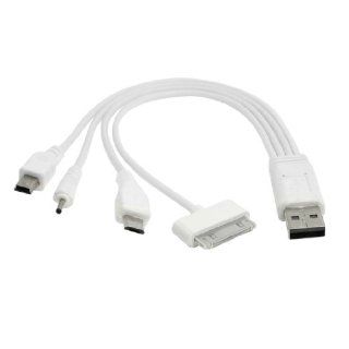 Gino USB Port 4 in 1 Multi Charger Cable White for iPhone HTC Samsung LG Cell Phones & Accessories