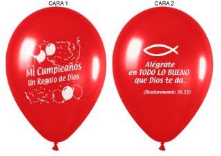 Spanish Christian balloons for happy birthdays (Dark colors): Toys & Games