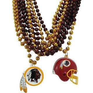 NFL Washington Redskins Team Medallion, Mini Helmet and Mardi Gras Bead Set : Sports Fan Necklaces : Sports & Outdoors