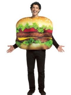 Cheeseburger Costume Food Suit Loaded Burger with Buns Theatrical Mens Costume Adult Sized Costumes Clothing
