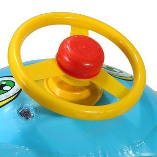 Inflatable Baby Float Seat Boat Swimming Ring Adjustable Car Sunshade Swim Pool Water Toy (Blue + Green): Toys & Games