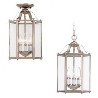Sea Gull Lighting 5231 962 Bretton Three Light Pendant, Brushed Nickel Finish with Clear Glass   Ceiling Pendant Fixtures  