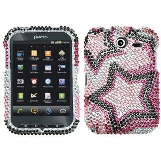 Twin Stars Diamante Protector Faceplate Cover For PANTECH P9060(Pocket): Cell Phones & Accessories
