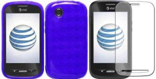 Blue TPU Case Cover+LCD Screen Protector for ZTE Merit 990G Avail Z990: Cell Phones & Accessories