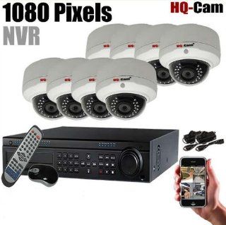 HQ Cam 16 Ch 1080 Mega Pixels NVR DVR Security Surveillance Camera system with 8x Dome IP IR 1080P Weatherproof Security Camera For CCTV Day and night Home Security 1 TB HDD Pre installed : Camera & Photo