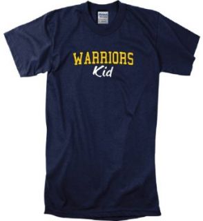 "WARRIORS KID" WITH ATTITUDE   NAVY BLUE T SHIRT Fashion T Shirts Clothing