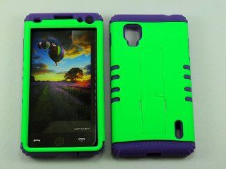 3 IN 1 HYBRID SILICONE COVER FOR LG OPTIMUS G (SPRINT) (CDMA) HARD CASE SOFT LIGHT PURPLE RUBBER SKIN NEON LT GREEN LP A006 LG LS 970 KOOL KASE ROCKER CELL PHONE ACCESSORY EXCLUSIVE BY MANDMWIRELESS: Cell Phones & Accessories