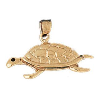 14K Gold Charm Pendant 2.7 Grams Nautical> Turtles993 Necklace: Jewelry